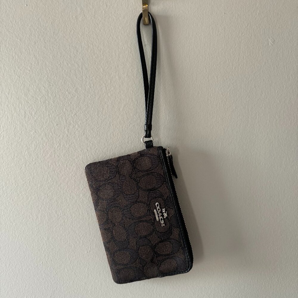 Coach black wristlet